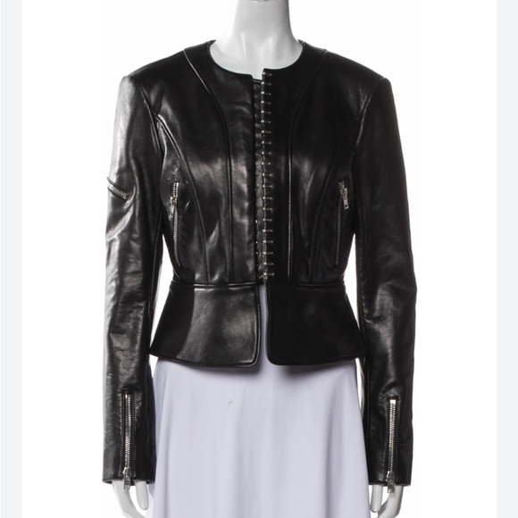 NWT Alexander Wang leather Paneled biker jacket - Picture 12 of 12